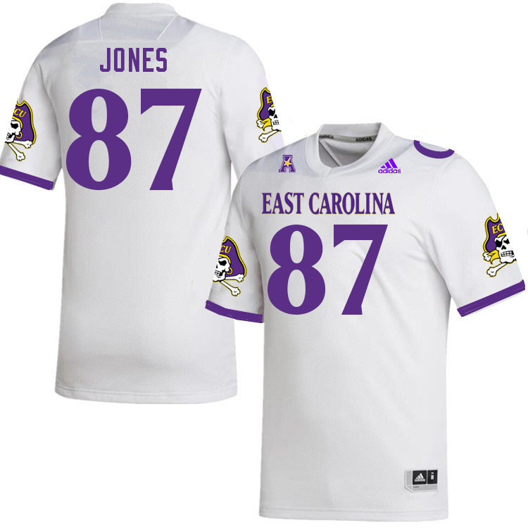 Men #87 Quay Jones ECU Pirates College Football Jerseys Stitched-White